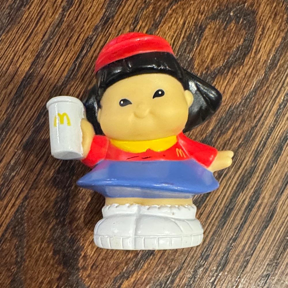 Fisher-Price Little People McDonald's Red and Blue Toy Doll with Cup
